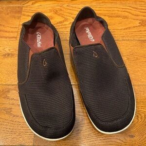 OluKai Nohea Mesh Men's Slip-On Boat Shoes Brown Size 10 Comfort Casual Loafers
